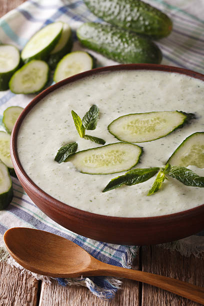 istock cucumber soup with mint and yogurt closeup in a bowl 636369010