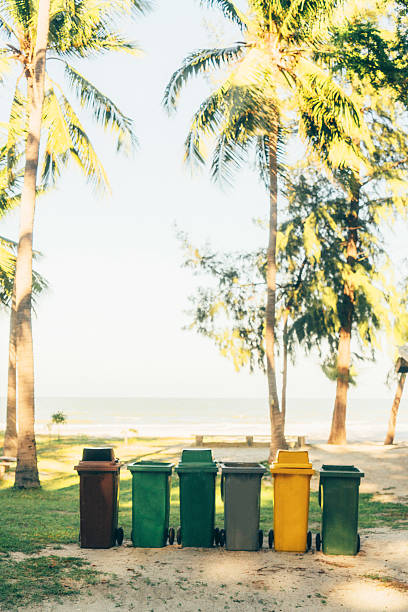 istock Rubbish bins on the beach 636370734