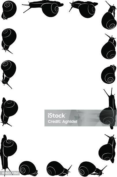 Snails Frame Snails Vector Frame Stock Illustration - Download Image Now - Animal ...