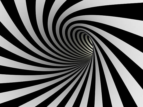 istock Tunnel of black and white lines 636373448