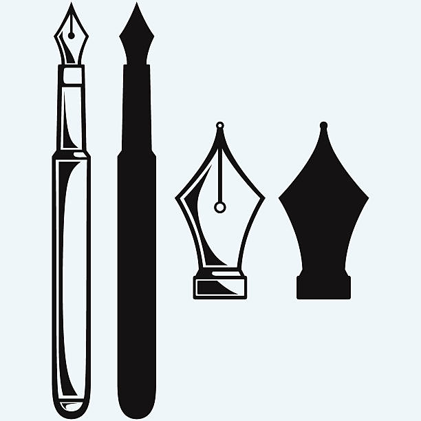 ilustraciones, imágenes clip art, dibujos animados e iconos de stock de vieja tinta pen - fountain pen