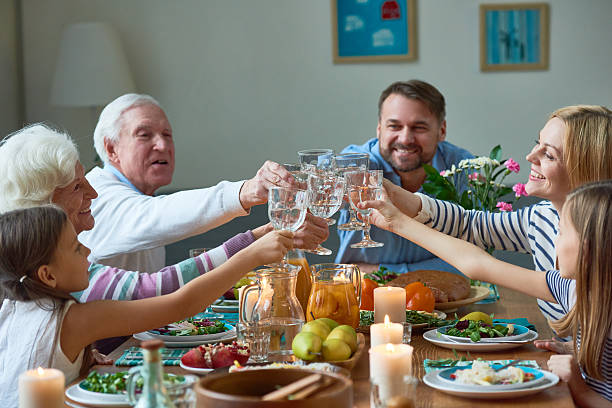 istock Family celebratory toast 636373694
