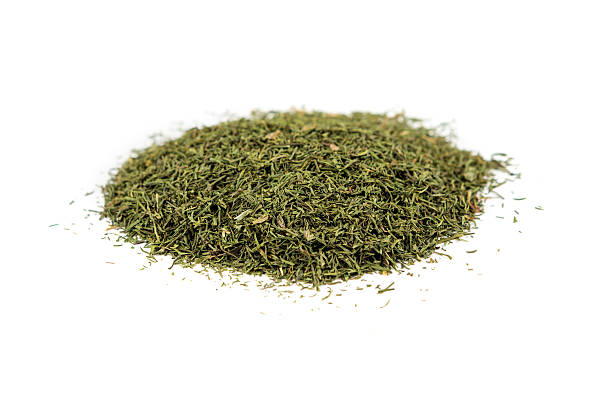 istock Pile of dill weed isolated on white background 636377902