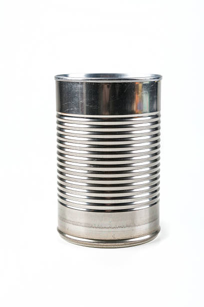 istock Tin food can isolated on white background 636384168