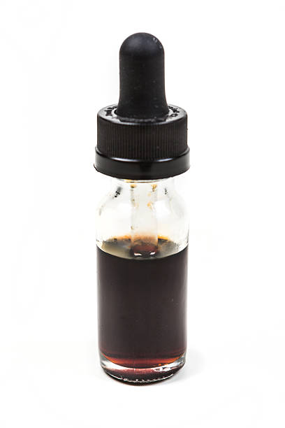 istock Expired discolored vape juice isolated on white background 636387594