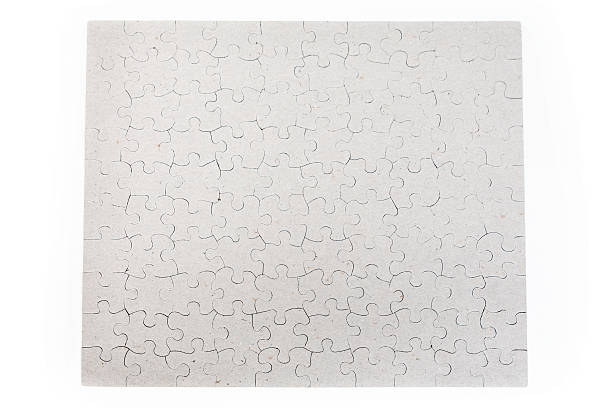 istock Blank whole puzzle put together isolated on white background 636389076