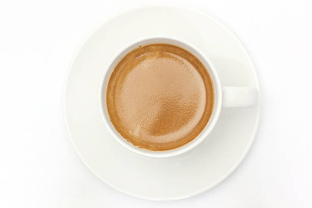 istock The espresso coffee in white background 636399830