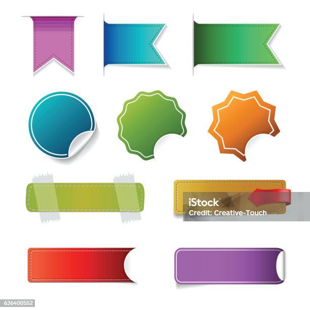 Multicolor Pattern Labels Multi Colored Different Labels Stock Illustration - Download Image Now ...