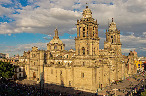 istock Cathedral on Zocalo, top view, Mexico City 636401236