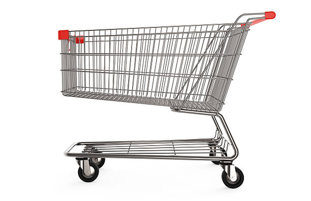 Shopping cart Shopping cart isolated on white background 3D rendering market retail space stock pictures, royalty-free photos & images