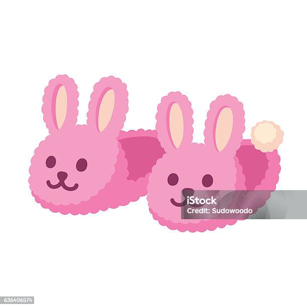 Pantoufles De Lapin Rose Vecteurs libres de droits et plus d'images vectorielles de Pantoufle - Pantoufle, Lapin - Animal, Lapereau