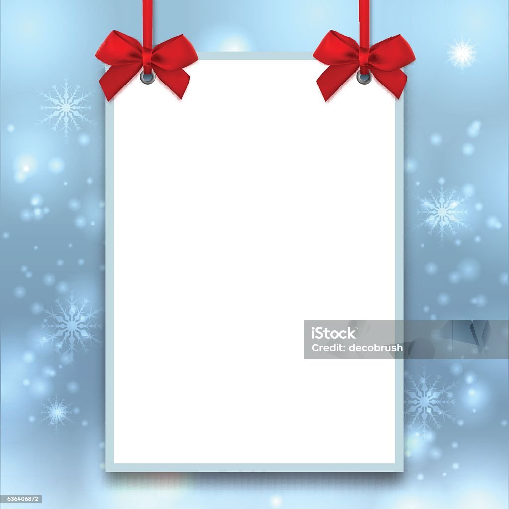 Mockup Christmas Poster Empty Blank A4 Size Winter Background Snowflakes  Stock Illustration - Download Image Now - iStock