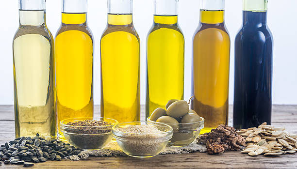 istock Bottles with different kinds of vegetable oil 636406952