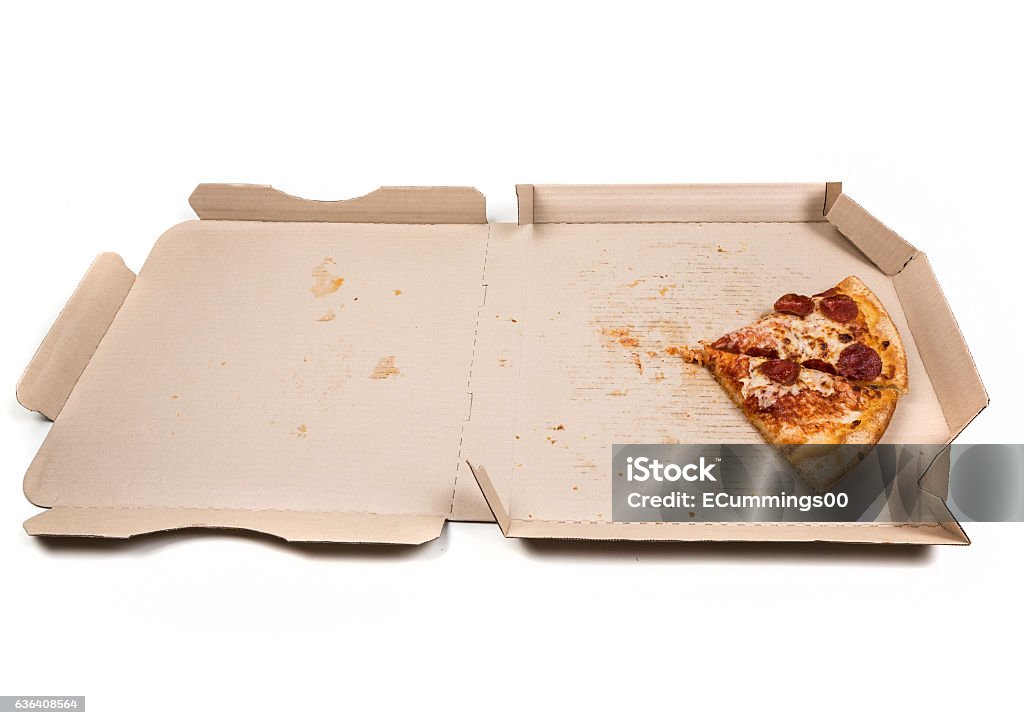 Leftover Pizza In Box Isolated On White Background Stock Photo - Download  Image Now - Box - Container, Pizza, Unhygienic - iStock