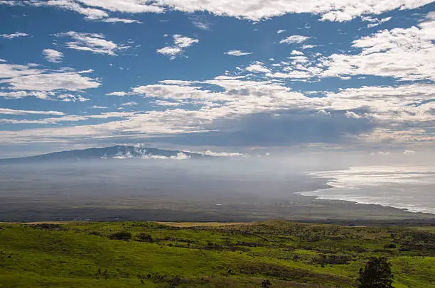 Beautiful ranch country above the Kona coast on Hawaii's Big Island. Hawaiian Islands.