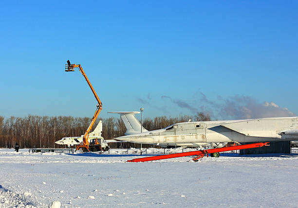 istock Military airfield in winter 636419550