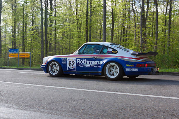 1981 Rothmans Porsche 911 at the Wurttemberg Historic Rallye Heidenheim, Germany - May 4, 2013: Ernst Richter and Annette Friess in their 1981 Rothmans Porsche 911 at the ADAC Wurttemberg Historic Rallye 2013 on May 4, 2013 in Heidenheim, Germany. adac stock pictures, royalty-free photos & images