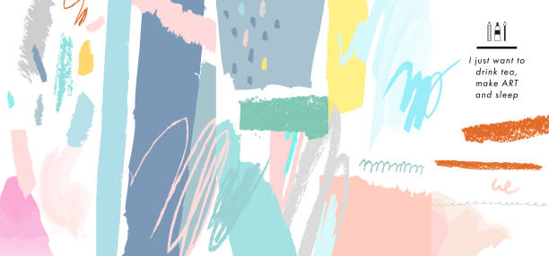 bildbanksillustrationer, clip art samt tecknat material och ikoner med abstract creative header. modern artistic background. - pastellmålning