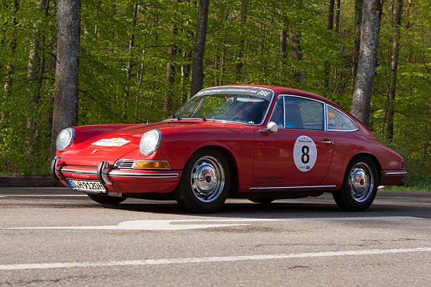 1965 Porsche 912 at the Wurttemberg Historic Rallye Heidenheim, Germany - May 4, 2013: Hans Bruckmann and Gabriele Bruckmann in their 1965 Porsche 912 at the ADAC Wurttemberg Historic Rallye 2013 on May 4, 2013 in Heidenheim, Germany. adac stock pictures, royalty-free photos & images