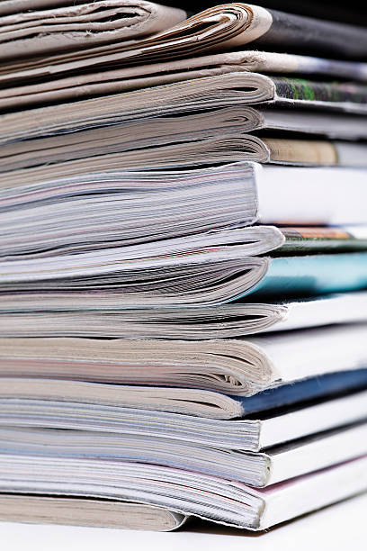istock Stack of newspaper and magazines with copy space 636421282