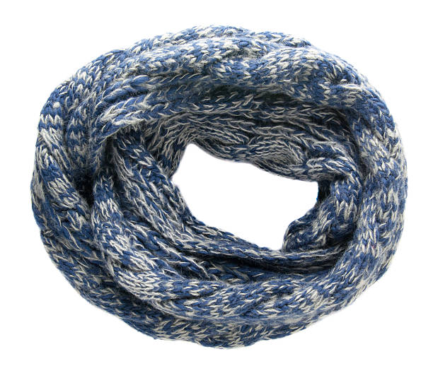 istock Scarf isolated on white background.Scarf  top view .blue gray 636421344