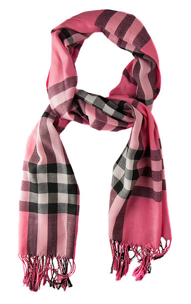 istock Scarf isolated on white background.Scarf  top view .pink scarf 636421524
