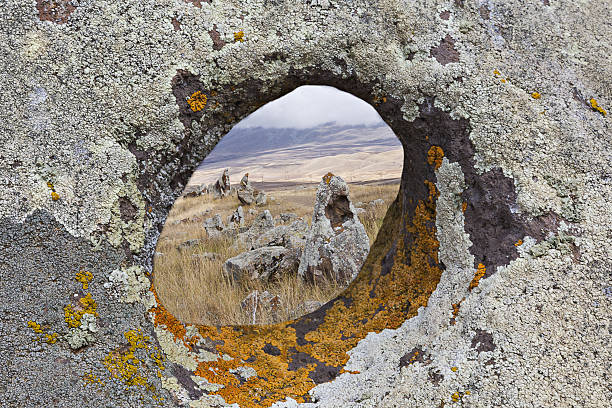 Armenian stone henge, known also as Zorats Karer. Armenian stone henge known also as Zorats Karer or Karahunj. armenian stonehenge stock pictures, royalty-free photos & images