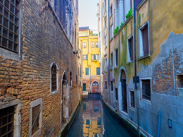 Venice Small Canal Photograph of a  small Venice Canal baseball rundown stock pictures, royalty-free photos & images