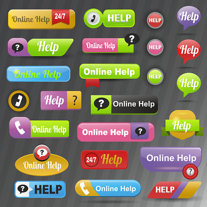 Online Help Buttons Vector Stock Illustration - Download Image Now ...