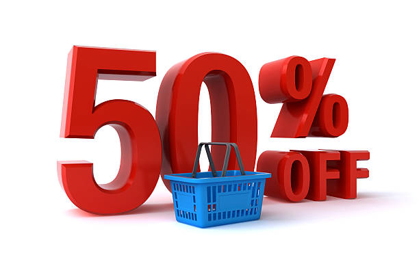 fifty percent discount stock photo