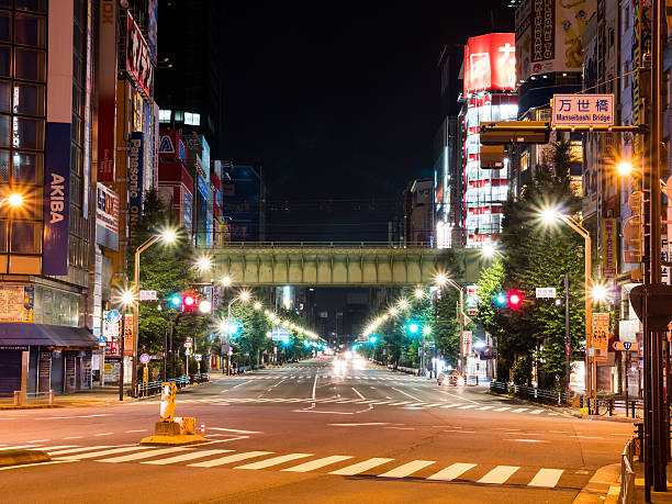 istock Japan Akihabara night view 636441098