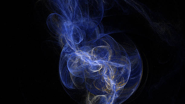 courbes bleues et vagues arrière-plan abstrait - fantasy three dimensional three dimensional shape human nervous system photos et images de collection