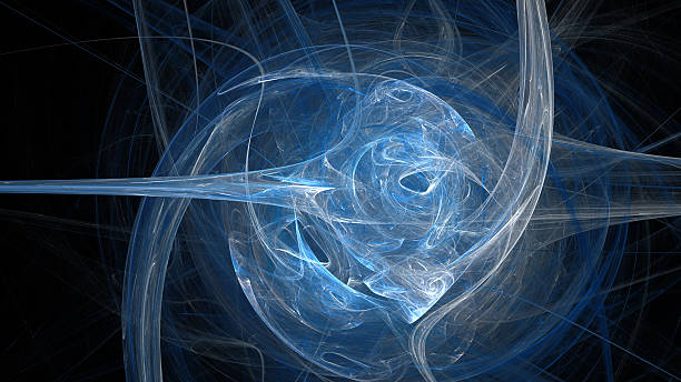 courbes bleues et vagues arrière-plan abstrait - fantasy three dimensional three dimensional shape human nervous system photos et images de collection