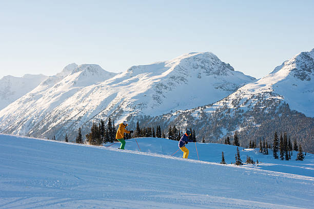 istock Couple skiing on a sunny day 636443816