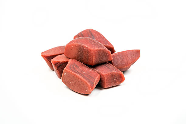 istock Meaty dog treats isolated on white background 636444636