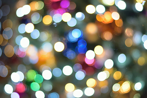 istock Abstract background colorful Christmas illumination blur 636447308