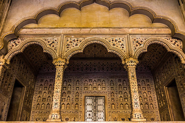 istock Mosaic walls in Agra Fort in India 636450202