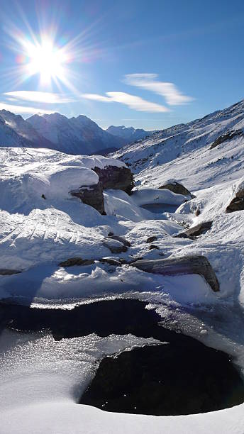 istock winter landscape in the Swiss Alps 636450488