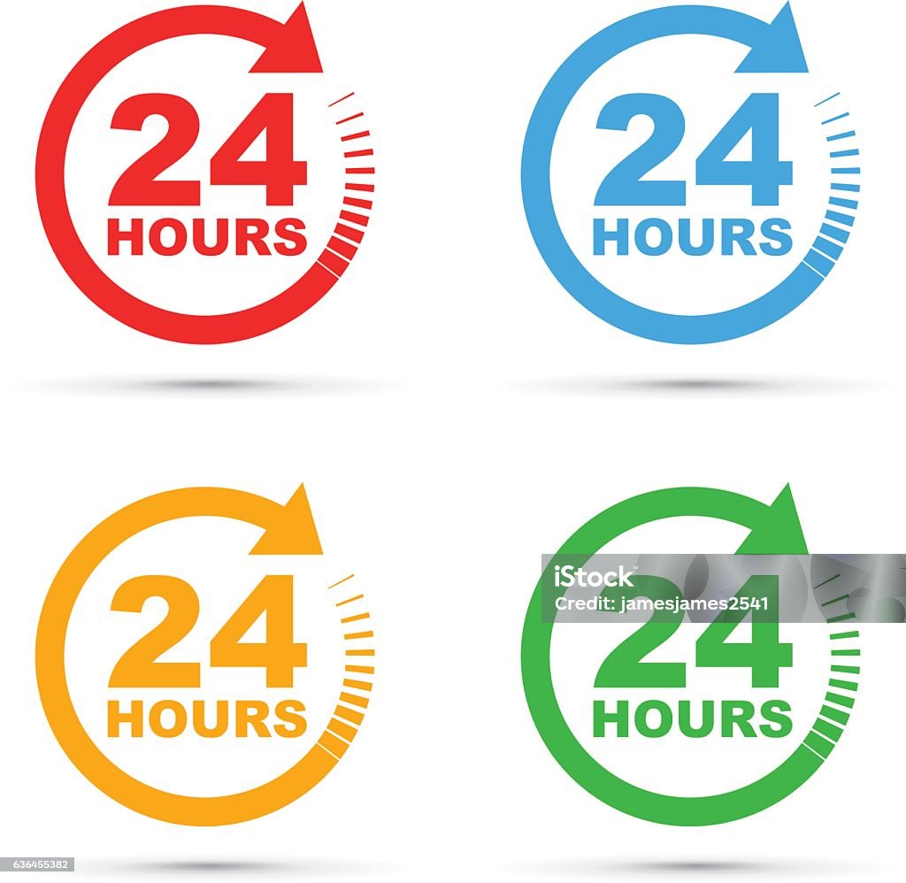 twenty four hours icon set 20-24 Years stock vector