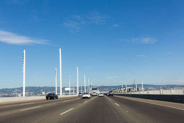 san francisco - oakland bay bridge, kalifornien, usa - bay bridge san francisco county san francisco bay area landscaped stock-fotos und bilder