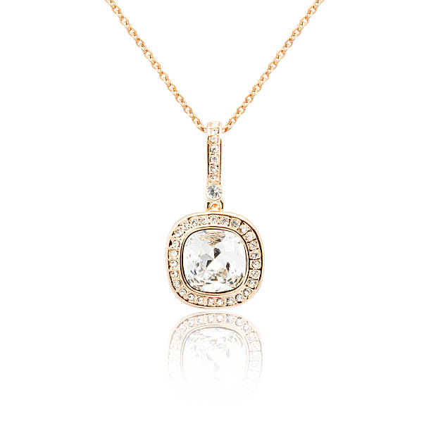 istock Golden pendant isolated on white 636466734