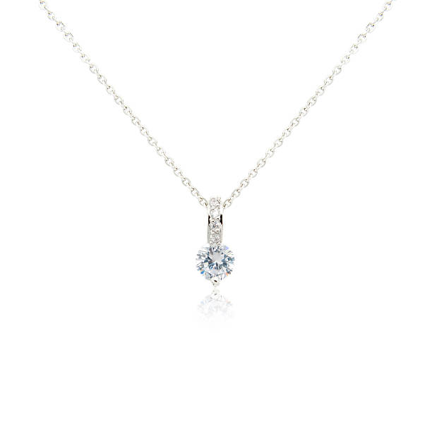istock Silver fashion pendant isolated on white 636468408