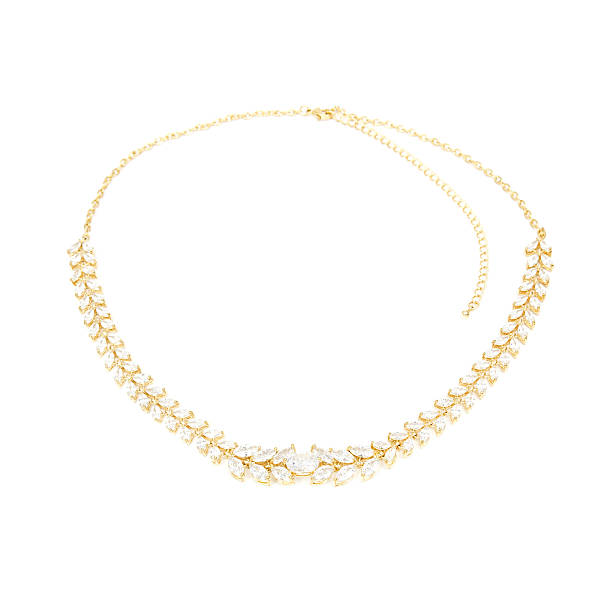 istock Golden pendant isolated on white 636469240