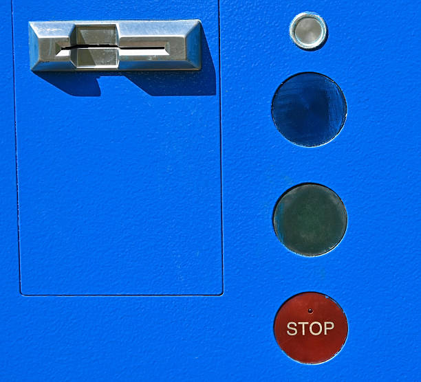 istock Part of a coin operated parking automatic 636469880