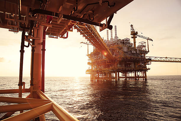 istock Offshore construction platform for production oil and gas 636474612