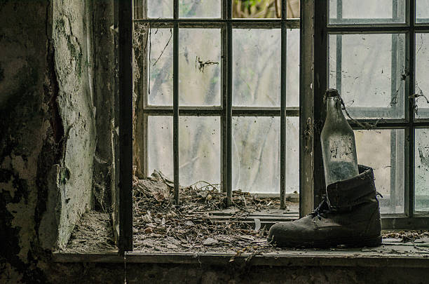 transparent bottle in shoe