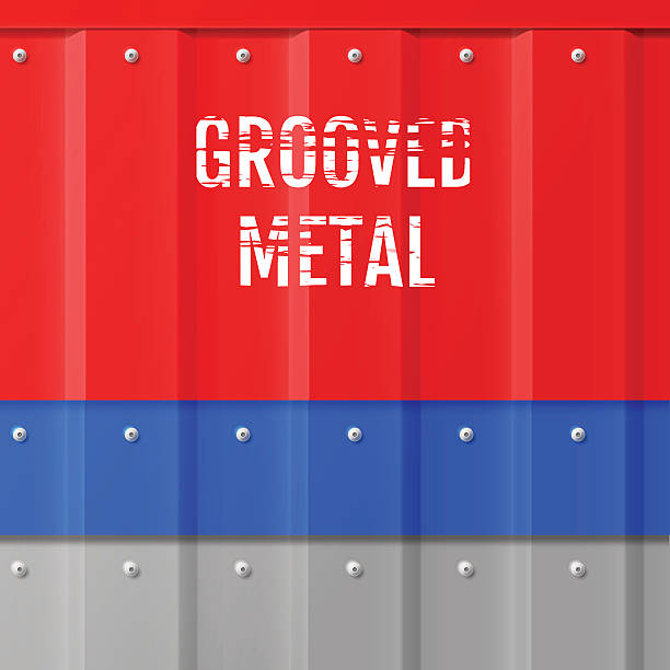 set of profiled sheets set of painted panels of corrugated metal. vector illustration of profiled sheets. roof cladding stock illustrations