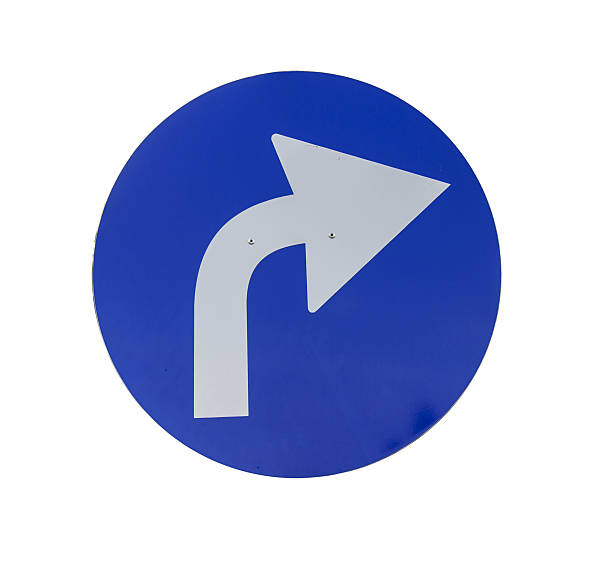 istock Right white and blue arrow isolated 636486890