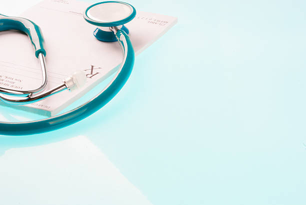 istock Empty medical prescription with a stethoscope 636486916