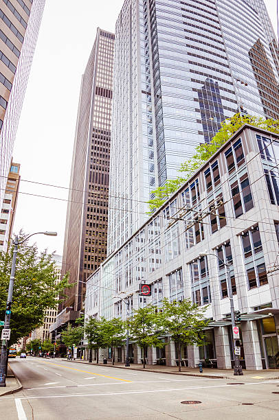 istock Modern office building in city center 636487004